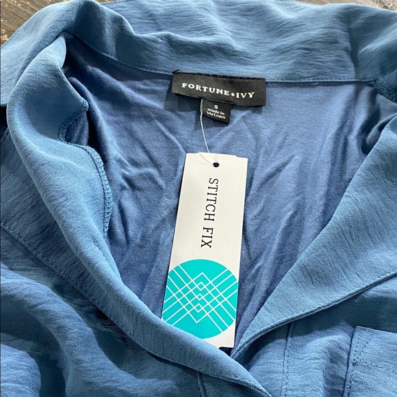 FORTUNE + IVY Gina Collared Blouse - S - Picture 9 of 10